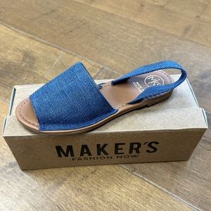 BNIB Makers Denim Sandal